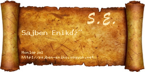 Sajben Enikő névjegykártya